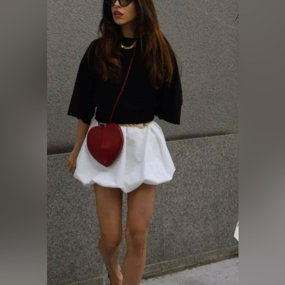 Vici Black Top with White Bubble Skirt